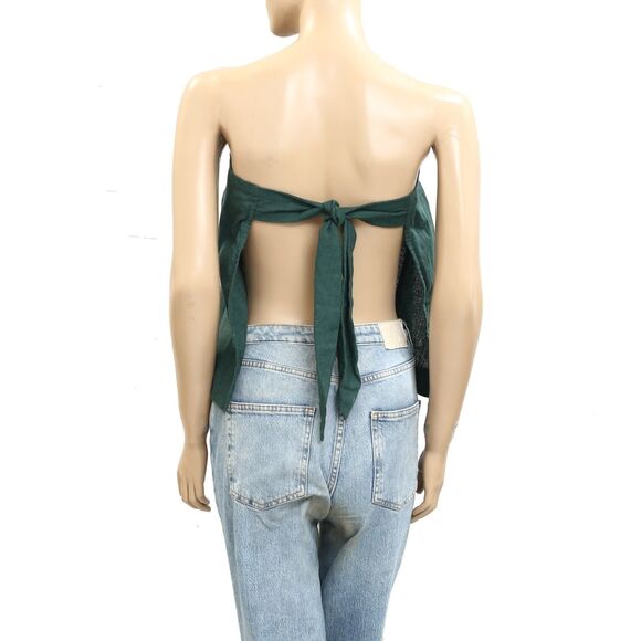 Free People Free-est Gotta Have It Cotton-Linen Tube Top Sea Green XL New 281612 - Picture 7 of 9